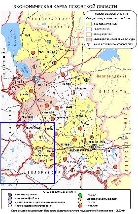 Economico mapa de Oblast de Pskov