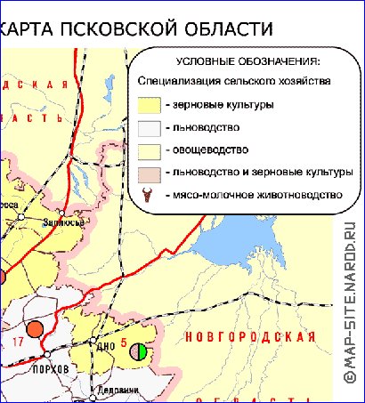 Economico mapa de Oblast de Pskov