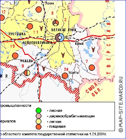 Economico mapa de Oblast de Pskov