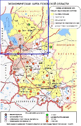 Economico mapa de Oblast de Pskov