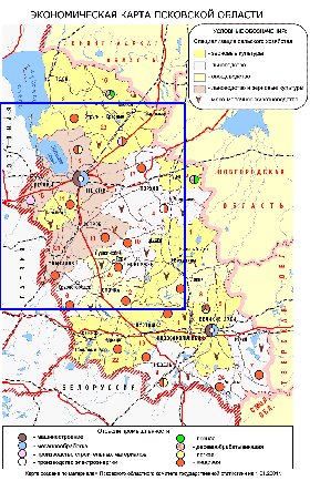 Economico mapa de Oblast de Pskov