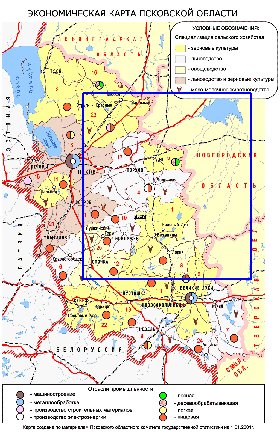 Economique carte de Oblast de Pskov