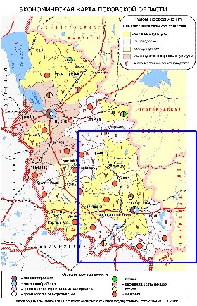 Economico mapa de Oblast de Pskov