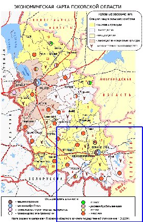 Economico mapa de Oblast de Pskov