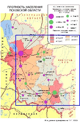 carte de de la densite de population Oblast de Pskov