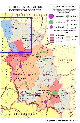 carte de de la densite de population Oblast de Pskov