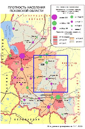 carte de de la densite de population Oblast de Pskov