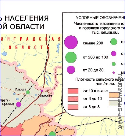 carte de de la densite de population Oblast de Pskov