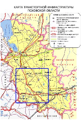 Transporte mapa de Oblast de Pskov