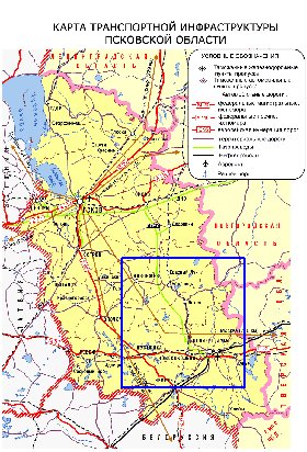 Transporte mapa de Oblast de Pskov