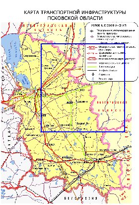 Transporte mapa de Oblast de Pskov