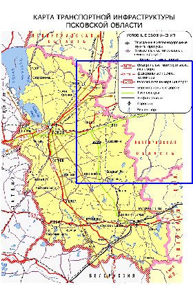 Transporte mapa de Oblast de Pskov