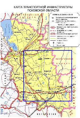 Transporte mapa de Oblast de Pskov