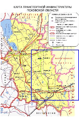 Transporte mapa de Oblast de Pskov