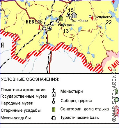 Turismo mapa de Oblast de Pskov