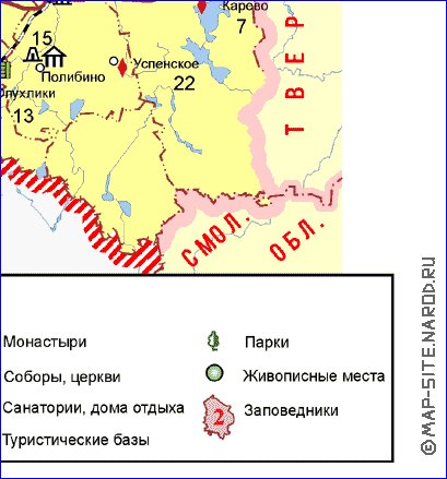 Turismo mapa de Oblast de Pskov