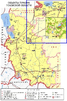 Turismo mapa de Oblast de Pskov