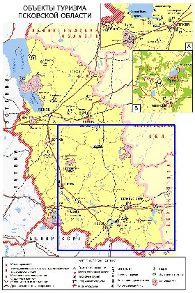 Turismo mapa de Oblast de Pskov