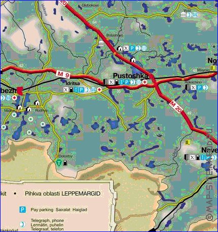 carte de Oblast de Pskov