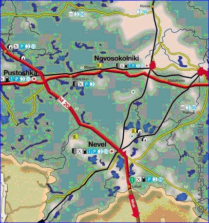 carte de Oblast de Pskov