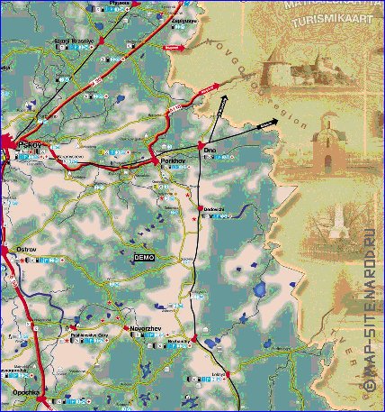 carte de Oblast de Pskov