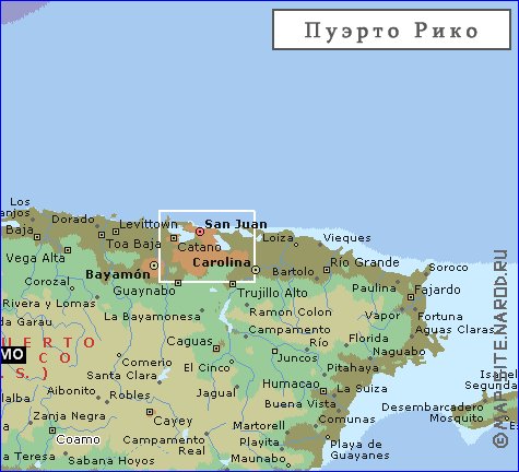 mapa de Porto Rico em ingles